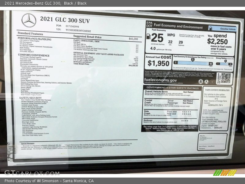 Black / Black 2021 Mercedes-Benz GLC 300