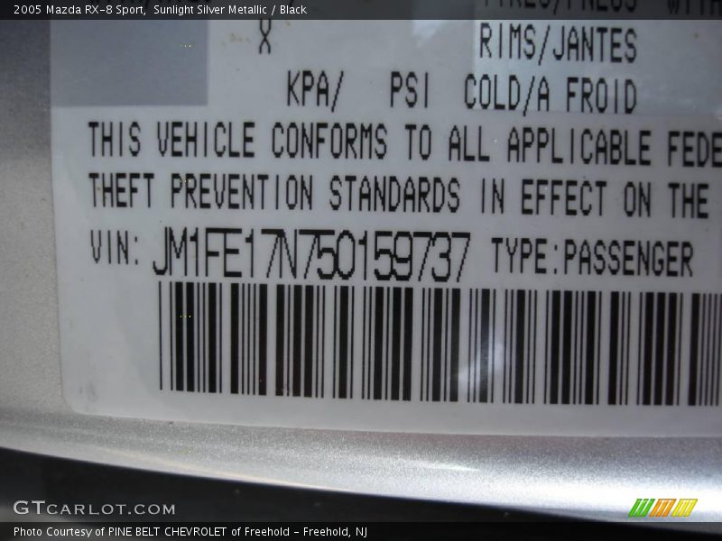 Sunlight Silver Metallic / Black 2005 Mazda RX-8 Sport