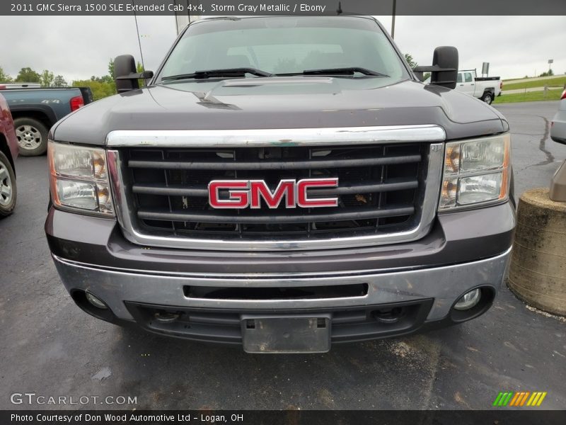 Storm Gray Metallic / Ebony 2011 GMC Sierra 1500 SLE Extended Cab 4x4