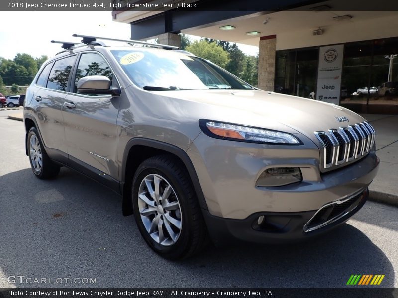 Light Brownstone Pearl / Black 2018 Jeep Cherokee Limited 4x4