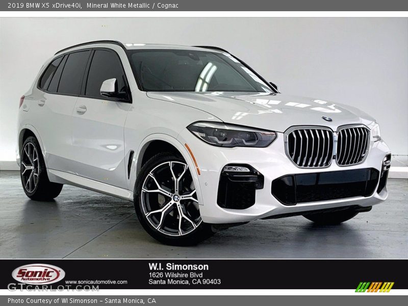 Mineral White Metallic / Cognac 2019 BMW X5 xDrive40i