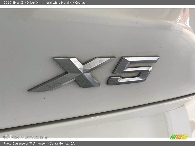 Mineral White Metallic / Cognac 2019 BMW X5 xDrive40i