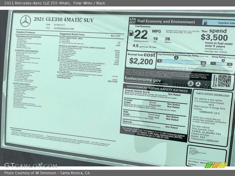 Polar White / Black 2021 Mercedes-Benz GLE 350 4Matic