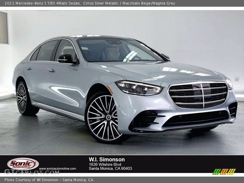 Cirrus Silver Metallic / Macchiato Beige/Magma Grey 2021 Mercedes-Benz S 580 4Matic Sedan