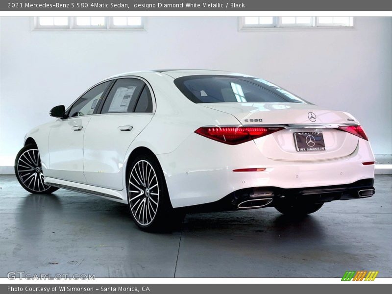 designo Diamond White Metallic / Black 2021 Mercedes-Benz S 580 4Matic Sedan