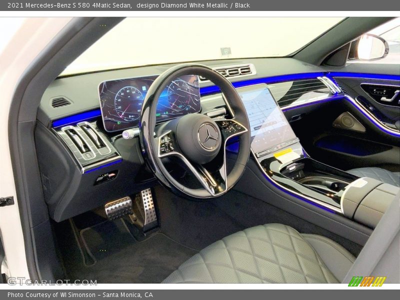 designo Diamond White Metallic / Black 2021 Mercedes-Benz S 580 4Matic Sedan