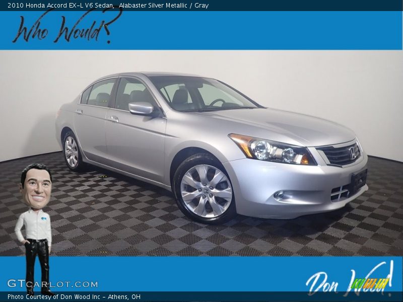 Alabaster Silver Metallic / Gray 2010 Honda Accord EX-L V6 Sedan