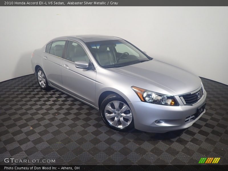 Alabaster Silver Metallic / Gray 2010 Honda Accord EX-L V6 Sedan
