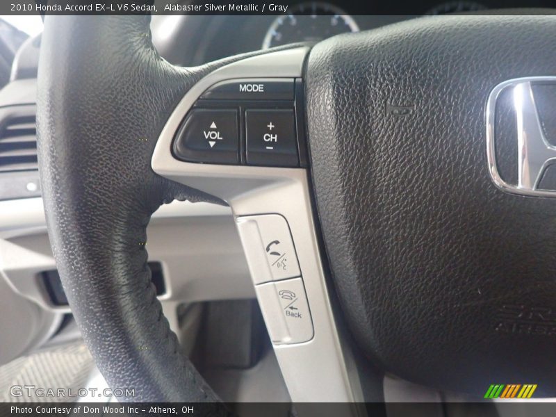 Alabaster Silver Metallic / Gray 2010 Honda Accord EX-L V6 Sedan