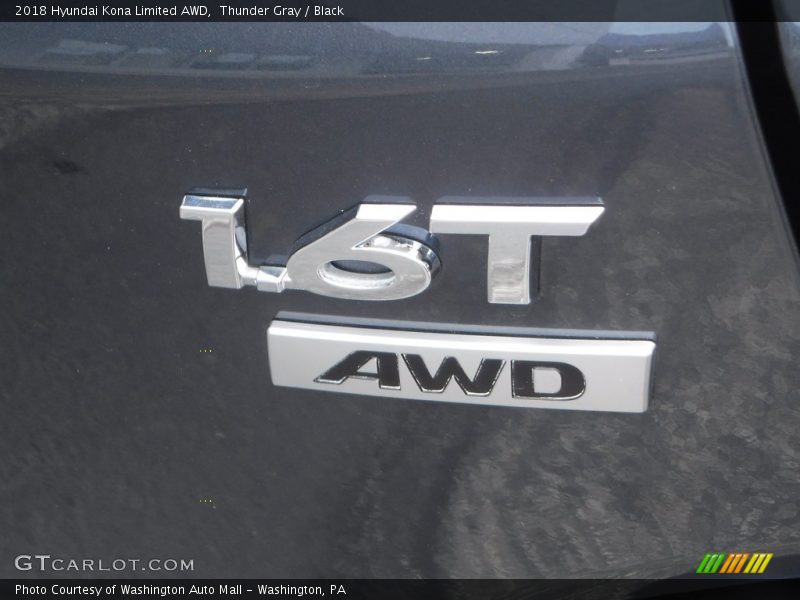 Thunder Gray / Black 2018 Hyundai Kona Limited AWD