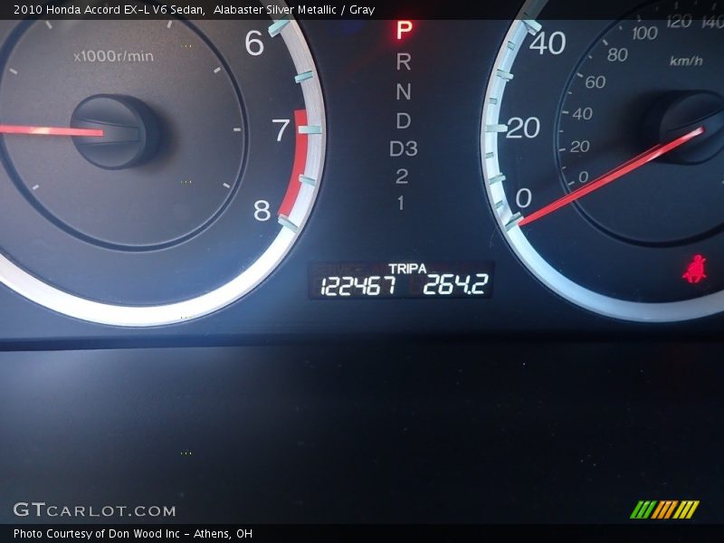 Alabaster Silver Metallic / Gray 2010 Honda Accord EX-L V6 Sedan