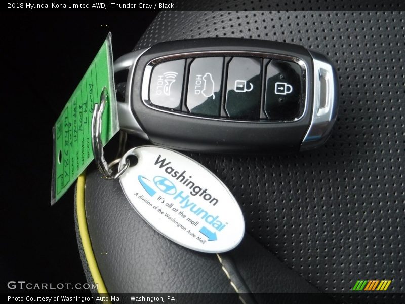 Thunder Gray / Black 2018 Hyundai Kona Limited AWD
