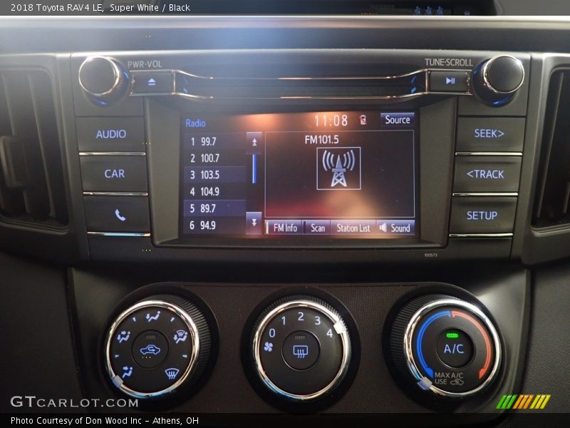 Super White / Black 2018 Toyota RAV4 LE