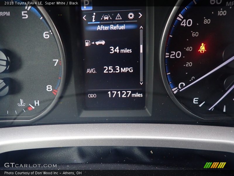 Super White / Black 2018 Toyota RAV4 LE