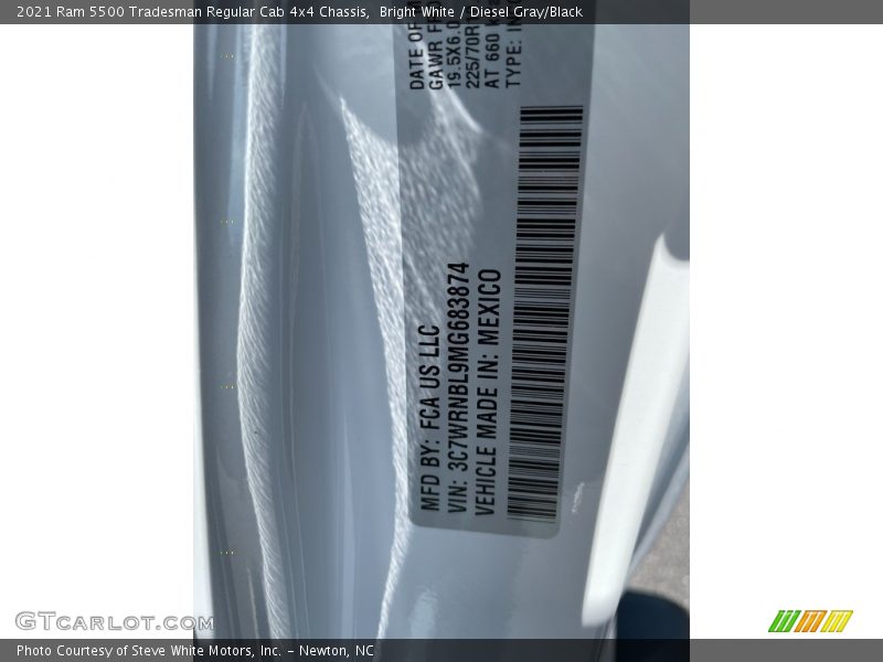 Bright White / Diesel Gray/Black 2021 Ram 5500 Tradesman Regular Cab 4x4 Chassis