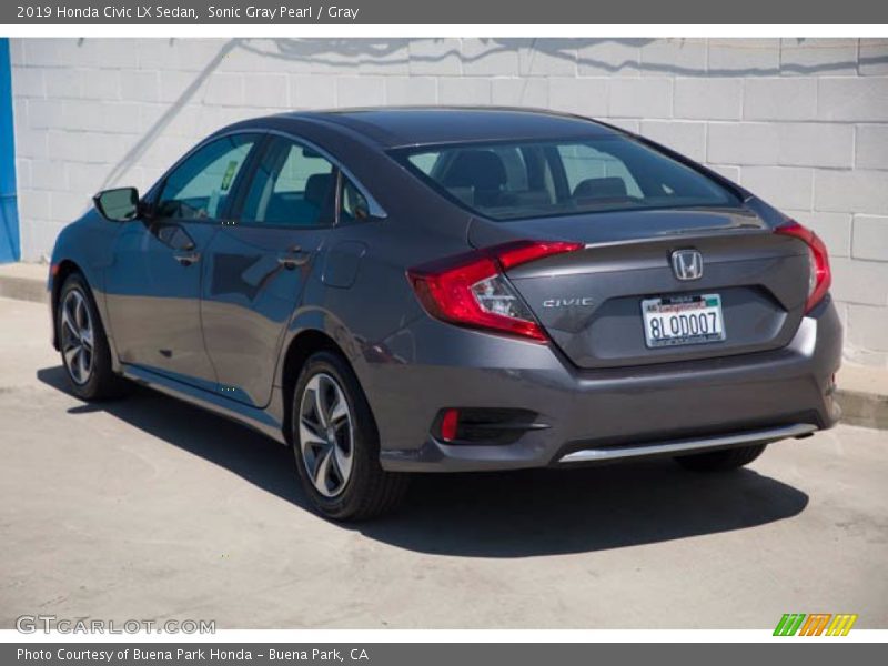 Sonic Gray Pearl / Gray 2019 Honda Civic LX Sedan