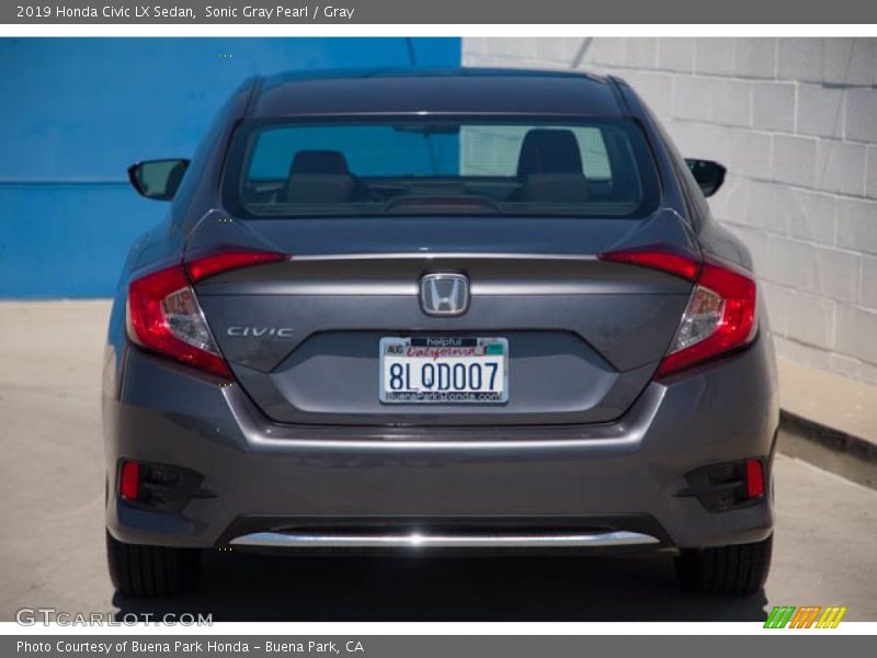 Sonic Gray Pearl / Gray 2019 Honda Civic LX Sedan