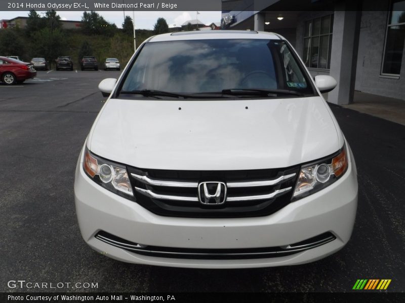 White Diamond Pearl / Beige 2014 Honda Odyssey EX-L