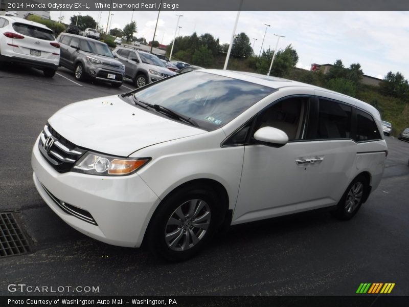 White Diamond Pearl / Beige 2014 Honda Odyssey EX-L