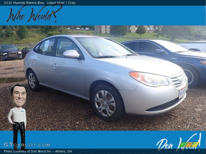 Liquid Silver / Gray 2010 Hyundai Elantra Blue