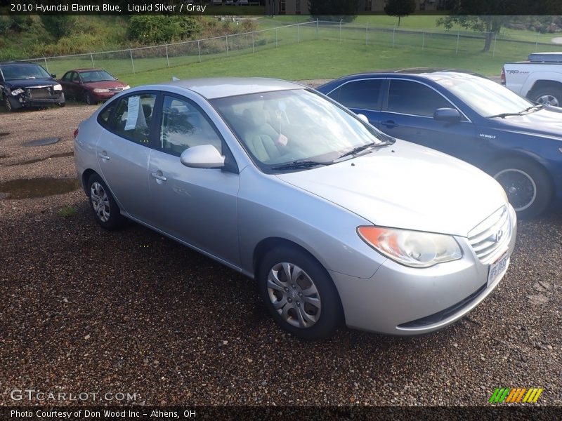 Liquid Silver / Gray 2010 Hyundai Elantra Blue