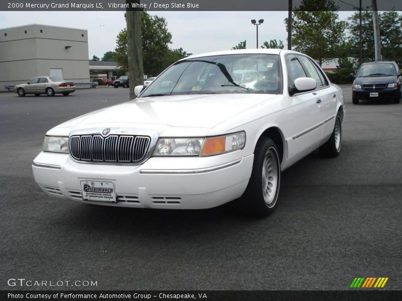 Vibrant White / Deep Slate Blue 2000 Mercury Grand Marquis LS