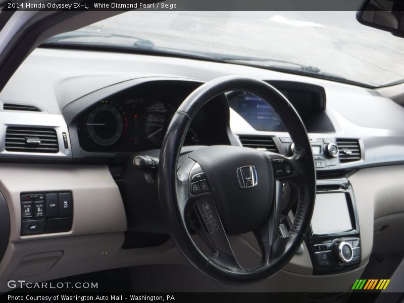 White Diamond Pearl / Beige 2014 Honda Odyssey EX-L