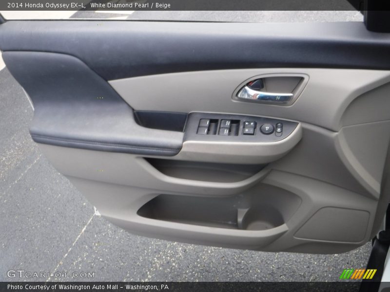 White Diamond Pearl / Beige 2014 Honda Odyssey EX-L