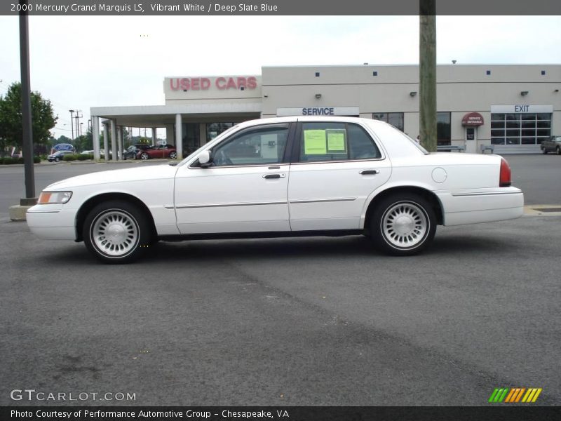 Vibrant White / Deep Slate Blue 2000 Mercury Grand Marquis LS