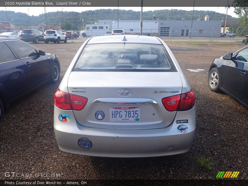 Liquid Silver / Gray 2010 Hyundai Elantra Blue