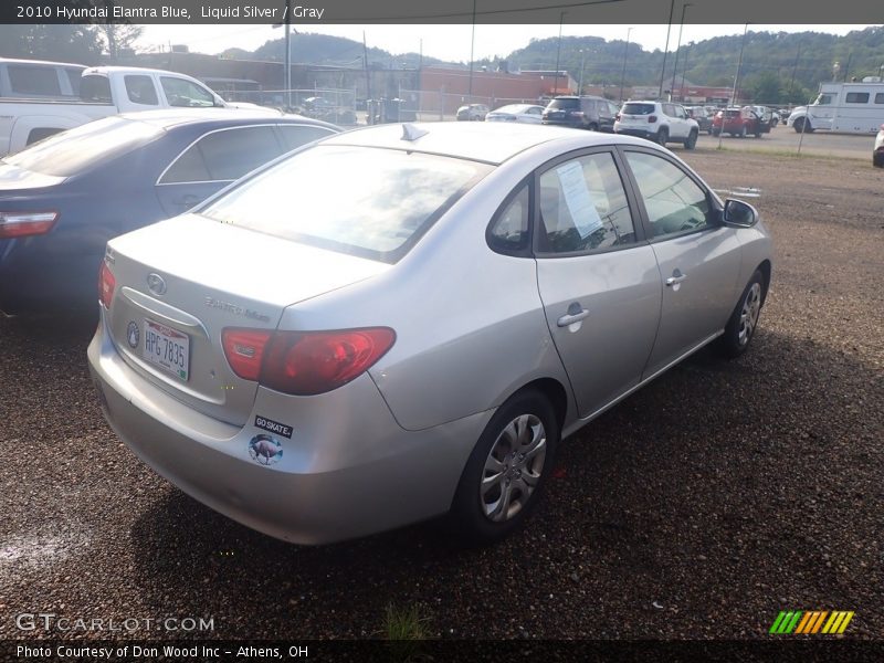 Liquid Silver / Gray 2010 Hyundai Elantra Blue