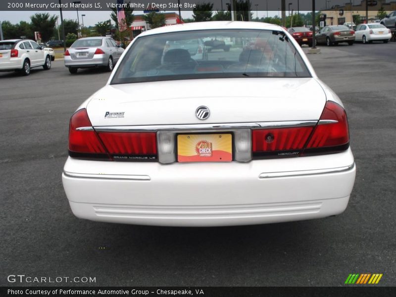 Vibrant White / Deep Slate Blue 2000 Mercury Grand Marquis LS