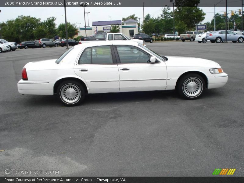 Vibrant White / Deep Slate Blue 2000 Mercury Grand Marquis LS