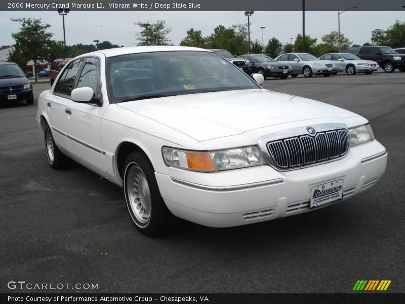 Vibrant White / Deep Slate Blue 2000 Mercury Grand Marquis LS
