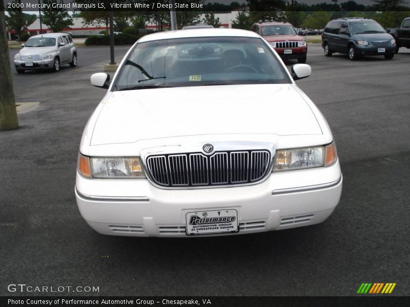 Vibrant White / Deep Slate Blue 2000 Mercury Grand Marquis LS