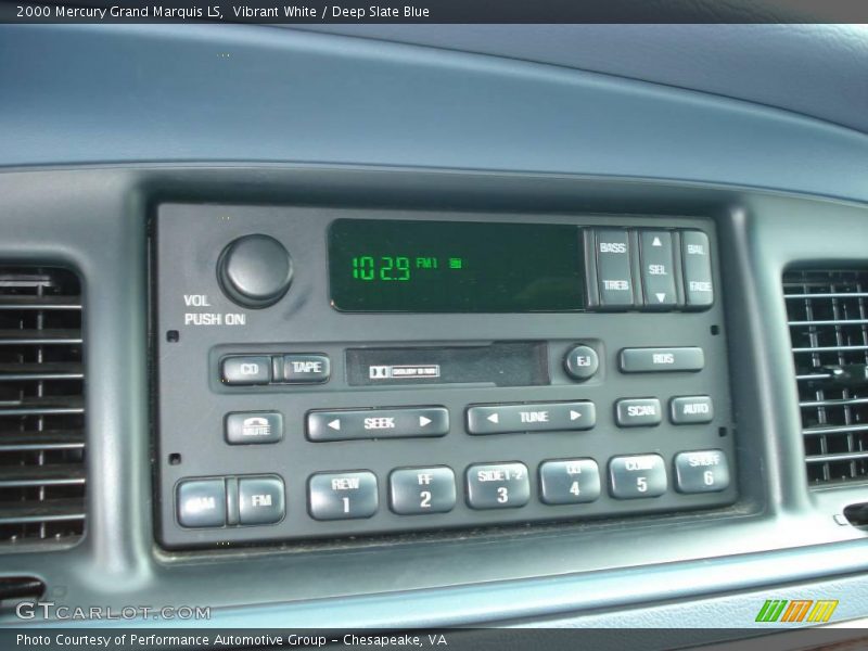 Vibrant White / Deep Slate Blue 2000 Mercury Grand Marquis LS