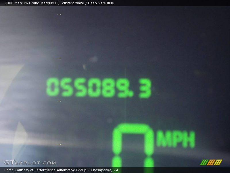 Vibrant White / Deep Slate Blue 2000 Mercury Grand Marquis LS