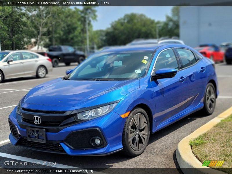 Aegean Blue Metallic / Black 2018 Honda Civic EX Hatchback