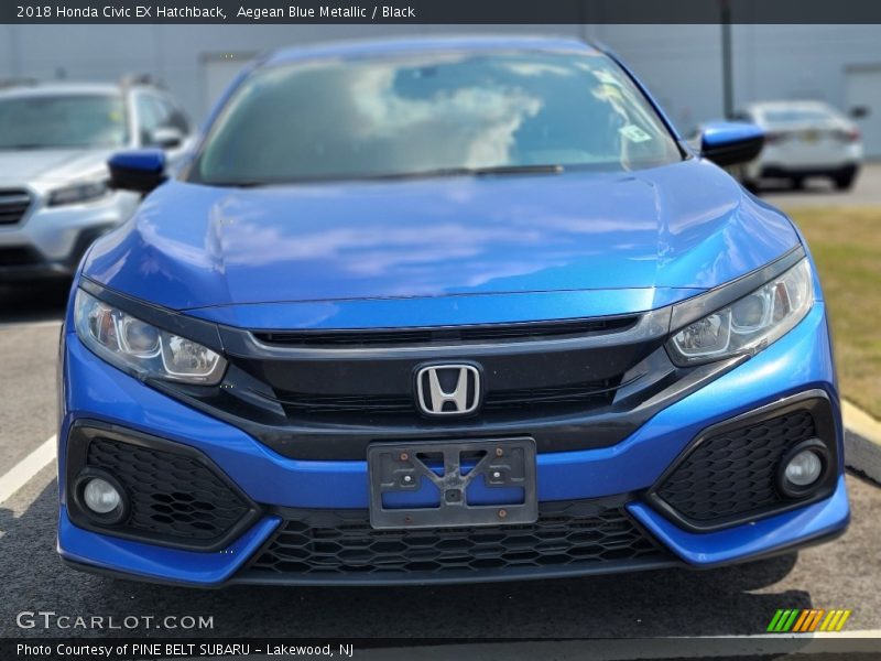 Aegean Blue Metallic / Black 2018 Honda Civic EX Hatchback