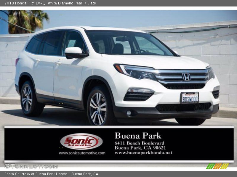 White Diamond Pearl / Black 2018 Honda Pilot EX-L
