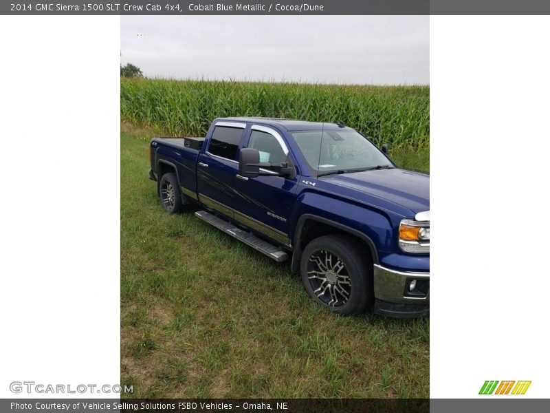 Cobalt Blue Metallic / Cocoa/Dune 2014 GMC Sierra 1500 SLT Crew Cab 4x4