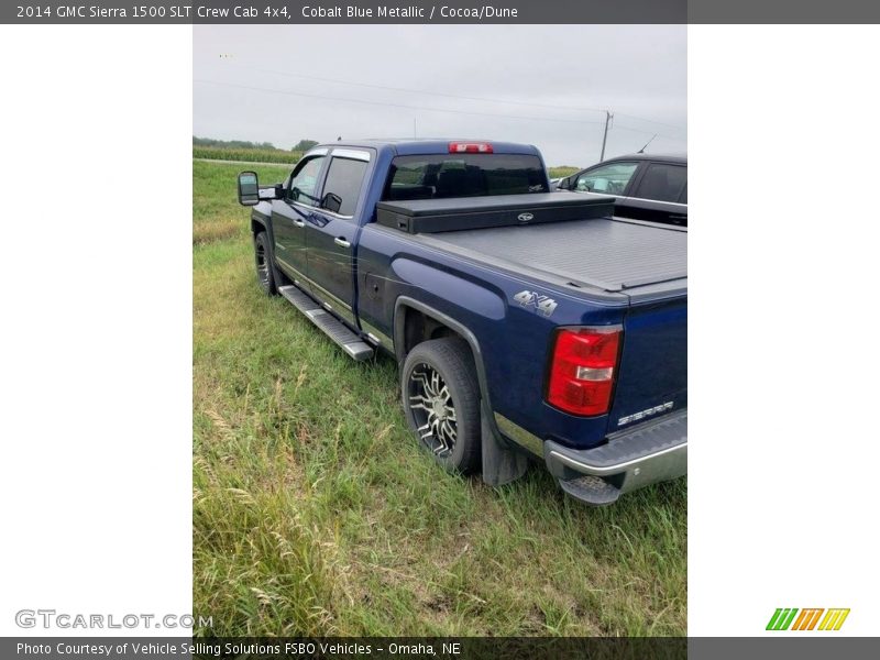 Cobalt Blue Metallic / Cocoa/Dune 2014 GMC Sierra 1500 SLT Crew Cab 4x4