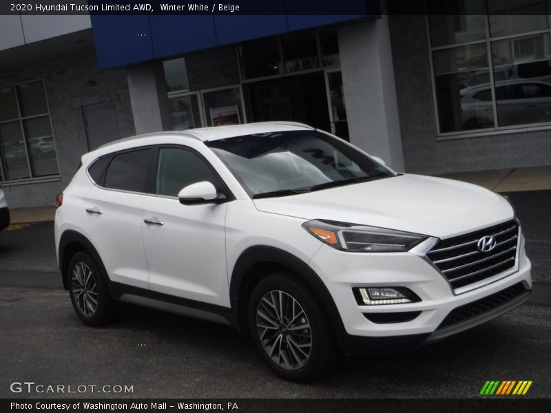 Winter White / Beige 2020 Hyundai Tucson Limited AWD