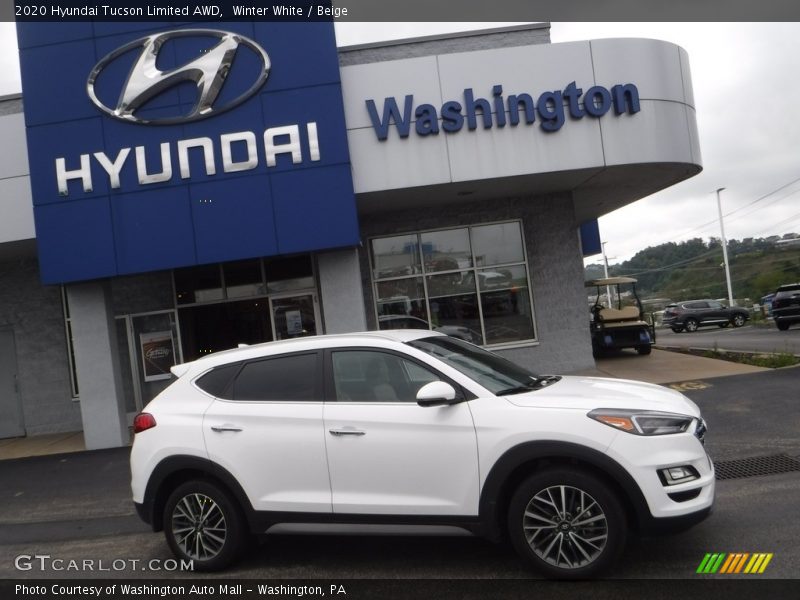 Winter White / Beige 2020 Hyundai Tucson Limited AWD