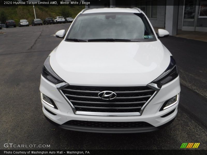 Winter White / Beige 2020 Hyundai Tucson Limited AWD
