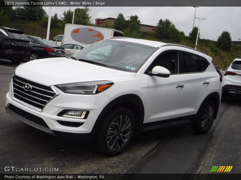 Winter White / Beige 2020 Hyundai Tucson Limited AWD