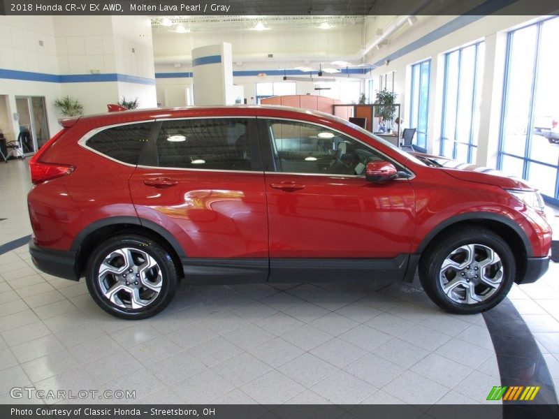 Molten Lava Pearl / Gray 2018 Honda CR-V EX AWD