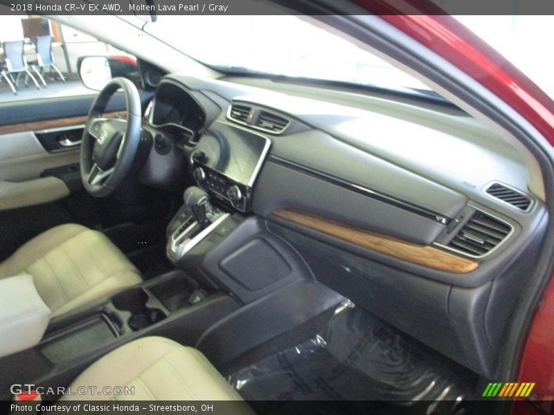 Molten Lava Pearl / Gray 2018 Honda CR-V EX AWD