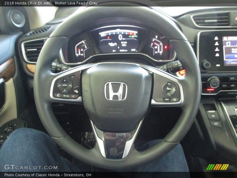 Molten Lava Pearl / Gray 2018 Honda CR-V EX AWD