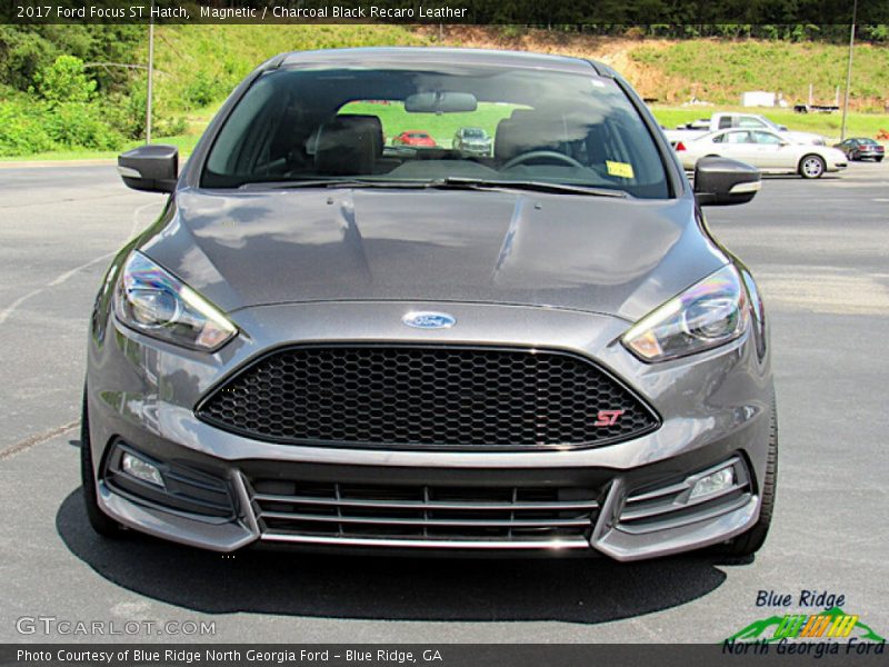 Magnetic / Charcoal Black Recaro Leather 2017 Ford Focus ST Hatch